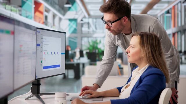 Accountant Carefully Using Computer To Manage Payroll