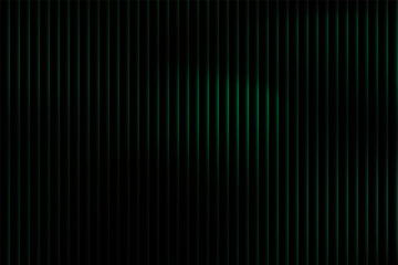Obraz premium Abstract dark green metallic vertical lines background with subtle glowing gradient light, modern futuristic striped texture for technology design, luxury wallpaper, and digital backdrop concept