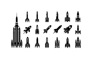 Fototapeta premium Space Exploration Vector Icons Set