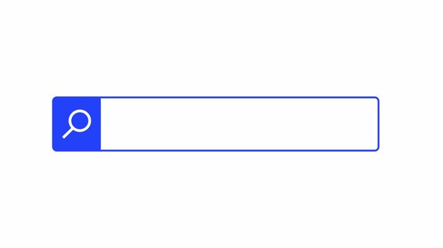 Search bar animation. Minimal input field with magnifying glass icon and modern UI design