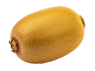 Fototapeta premium Golden kiwi fruit isolated on transparent background with fuzzy skin