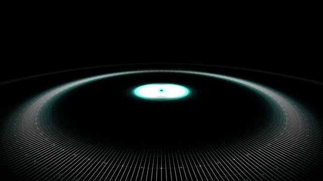 Micro-scale quartz oscillator emits a white synchronization wave across a cyan geometric grid. Visualizes a flawless system heartbeat and master clock cycle. Ideal for semiconductor brand content.