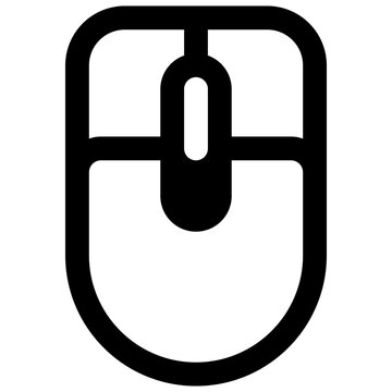 Ball mouse. Outlined stroke vector icon with black-filled details.
