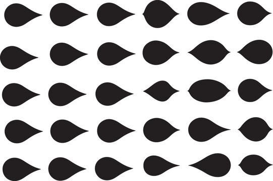 Seamless pattern with black drop shapes