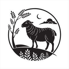 Sheep vector silhouette clip art logo design concept illustration idea © MdSajib