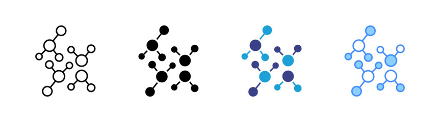 Fototapeta premium Molecule icon set multiple style collection