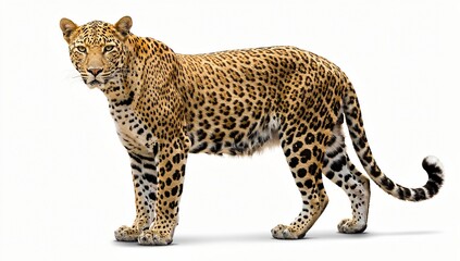 Fototapeta premium Powerful Leopard Animal Standing Pose Studio Cutout