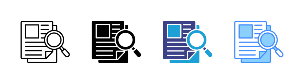 Case Study icon set multiple style collection