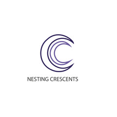 Fototapeta premium Nesting Crescents Line Art Logo Vector – Minimal Celestial Moon Monoline Design