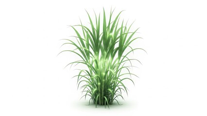 Fototapeta premium Tall Slender Leafy Plant in Isolated Studio Setting 자연스러운 모조 식물.jpg