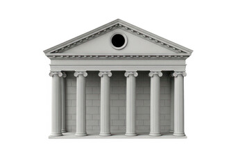 Fototapeta premium A gray building with columns and a triangular roof