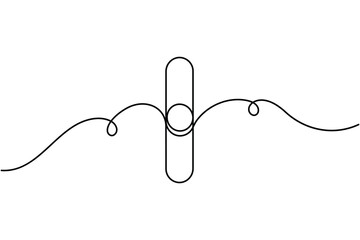 Fototapeta premium Link chain icon continuous one line drawing on white background minimal connection symbol outline vector illustration
