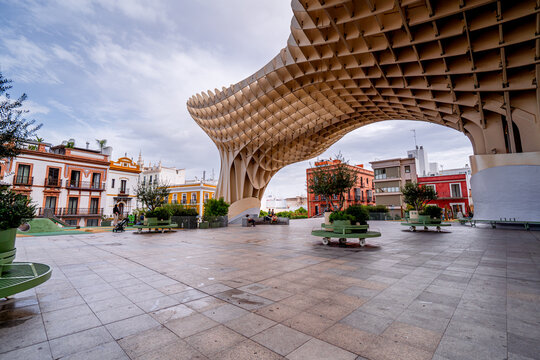 Famous city square, Plaza de la Encarnaci&oacute;n, Setas de Sevilla, Spain, Andalusia.