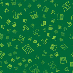 Set line Swimmer diving into pool, Flippers for swimming and Water polo on seamless pattern. Vector © Kostiantyn