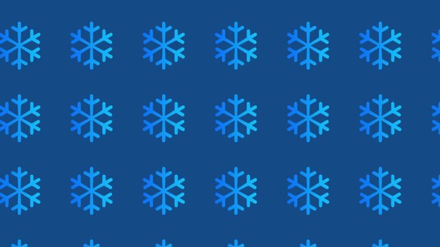 Abstract animation with blue snowflakes
