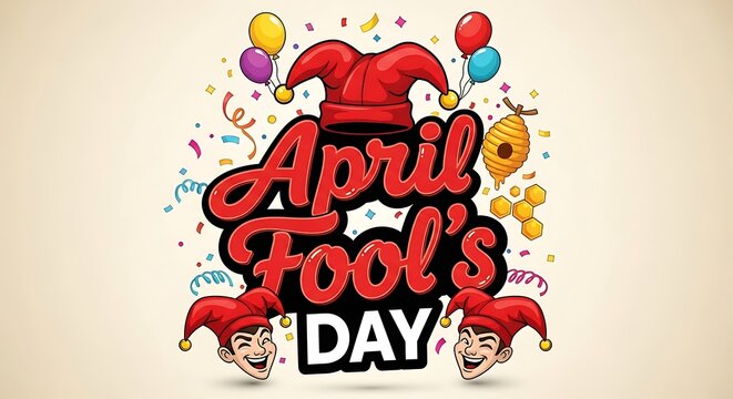 April fool's day prankster celebration funny jester graphic