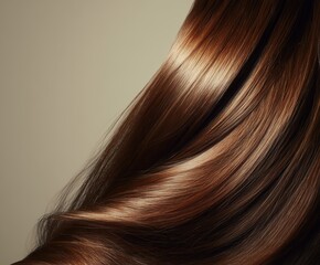 Close up of shiny healthy hair with smooth texture and natural glow.