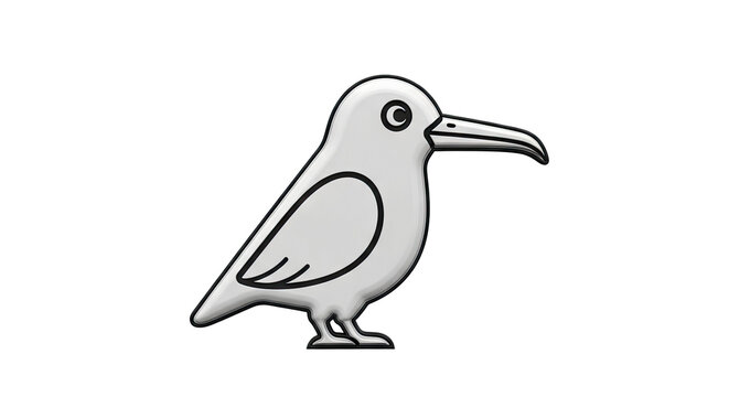 Minimalist White Bird Icon