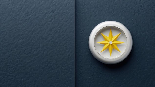 Compass representing direction in business and travel on blue surface