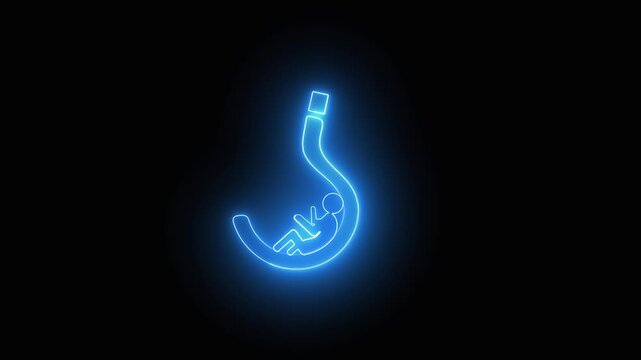 Glowing neon outline of a stylized usb flash drive against a dark background
