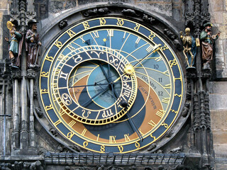 Obraz premium Astronomical clock, a famous landmark in Prague Czech Republic