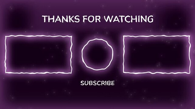 Animation End screen YouTube channel Templates. End screen design for youtube encouraging viewers to subscribe now. Perfect for creators looking to grow their channel engagement.