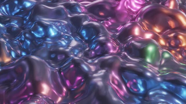 Y2Kネオン液体光沢がゆらめく近未来テクスチャ背景
