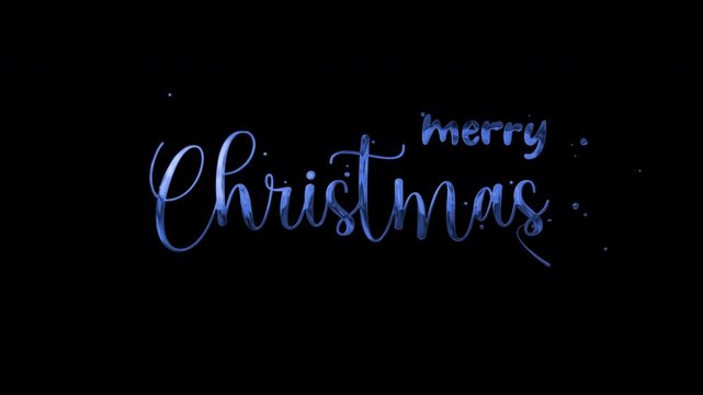 Merry Christmas Text Animation on Alpha Channel Background.