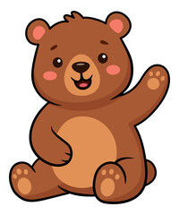 Bear cartoon illustration. Cute bear cub clipart © Maxim Filitov