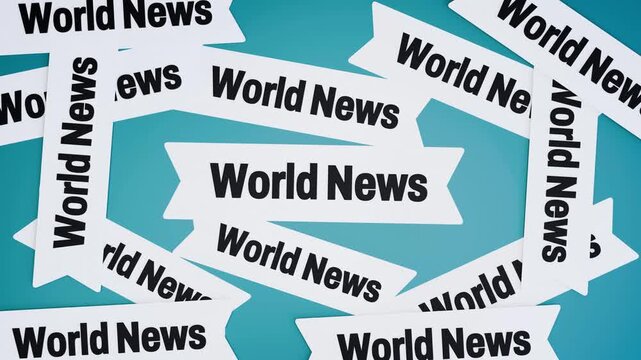 World News Headlines 4K 3D Video Animation &ndash; Global News Media Background, Breaking News Banner, Journalism and Broadcasting Concept