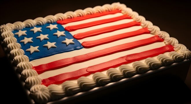 Memorial day patriotic american flag cake decoration ideas