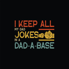 Fototapeta premium Funny Retro Dad Joke Database T Shirt Design with Fist Bump Typography