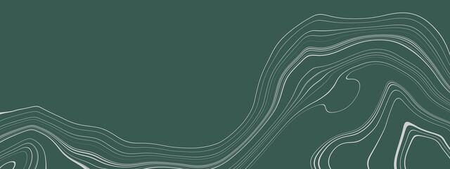 Naklejka premium Green and white mountain contour lines. Abstract topographic terrain map