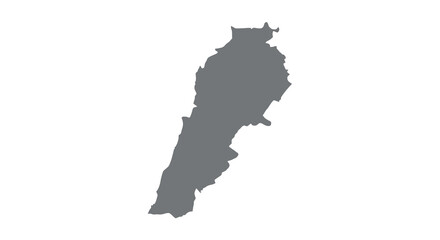 Fototapeta premium A solid black silhouette depicting the geographical shape of lebanon against a white background high quality