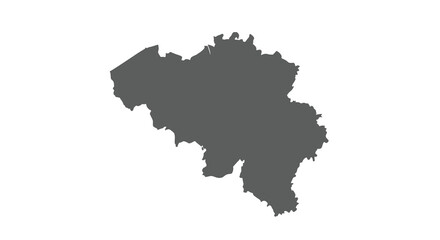Obraz premium A stark black silhouette depicts the geographical shape of the country of belgium high quality professional