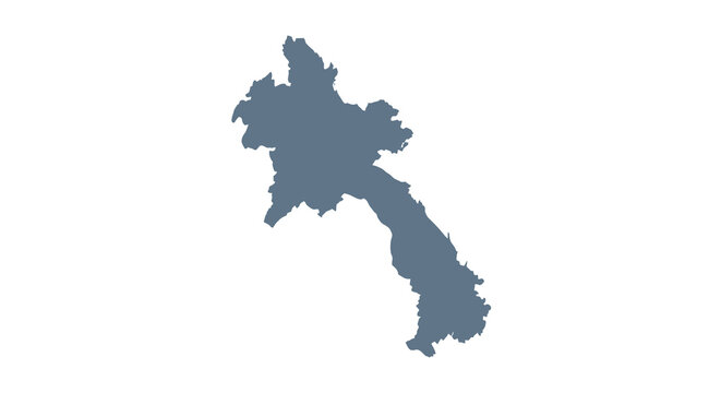 A simple blue silhouette map of laos showcasing its geographical outline and shape high quality professional