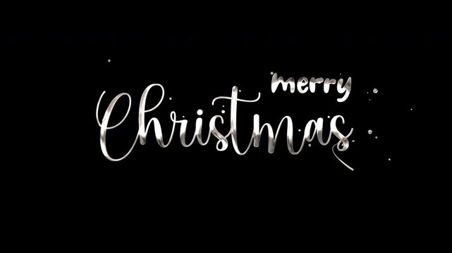Merry Christmas Text Animation on Alpha Channel Background.