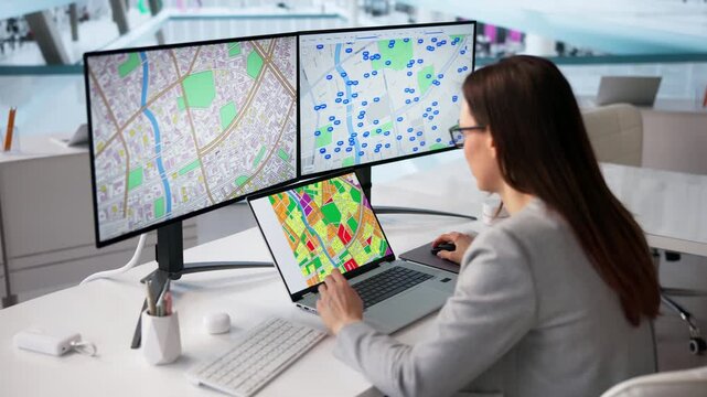 Woman Viewing Zoning Land Use Map