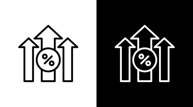 High Interest Rate White Icon Set Design