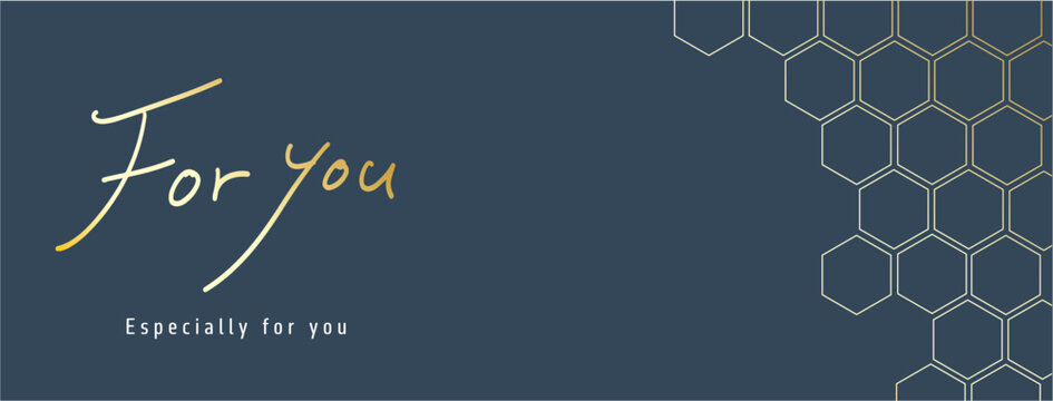 Modern dark banner with &ldquo;For you&rdquo; handwritten typography and geometric pattern
