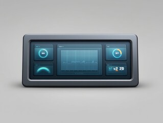 Fototapeta premium Modern Digital Interface Displaying Data Analytics and Graphical Information on a Sleek Touchscreen Panel