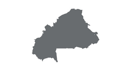 Fototapeta premium A stark black silhouette depicts the geographical outline of the nation of burkina faso high quality