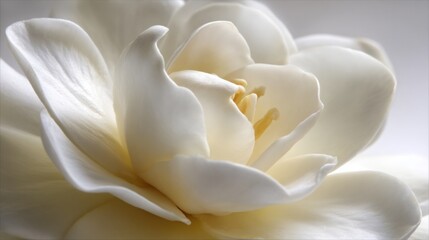 Fototapeta premium Elegant White Gardenia Flower with Waxy Fragrant Petals