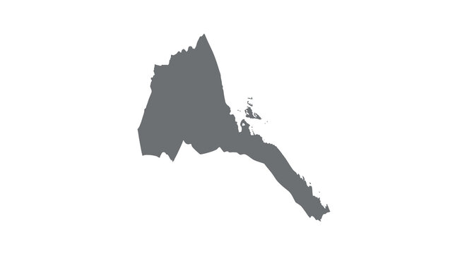 A stark black silhouette depicting the geographical shape of eritrea a country in africa high quality