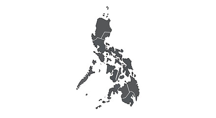 Obraz premium A grayscale map depicts the archipelago of the philippines showcasing its numerous islands high quality professional