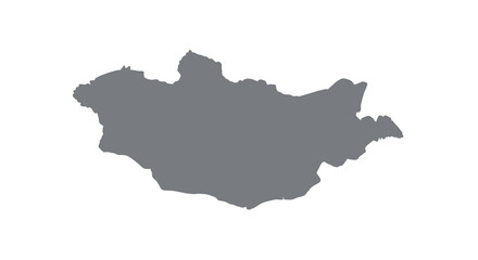 Obraz premium A dark gray silhouette depicts the geographic shape of the country of mongolia high quality professional, Eps 10