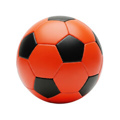 Fototapeta premium Vibrant orange and black soccer ball isolated on transparent background for sports design