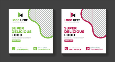 Food Banner Design – Professional Social Media Post Templates for Restaurants