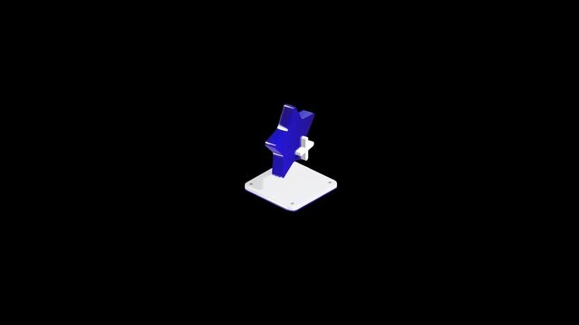 Glowing 3d star icon with a plus sign floating above a white platform representing high ratings and premium content subscription growth features