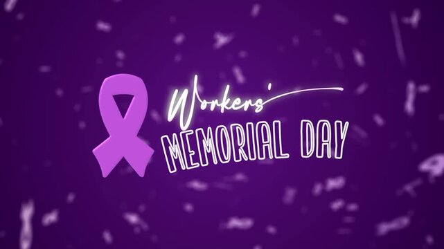 Workers memorial day tribute set on a purple background. Ideal for honoring and remembering workers who have lost their lives.
